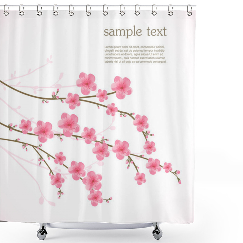 Personality  Cherry Blossom Card Shower Curtains