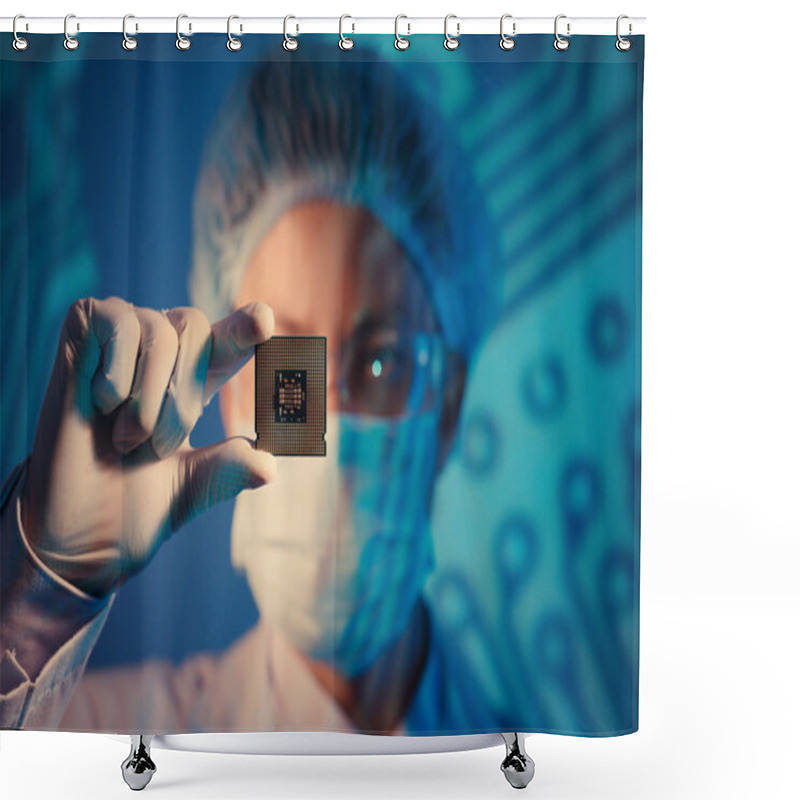 Personality  Microchip For Analysis  Shower Curtains