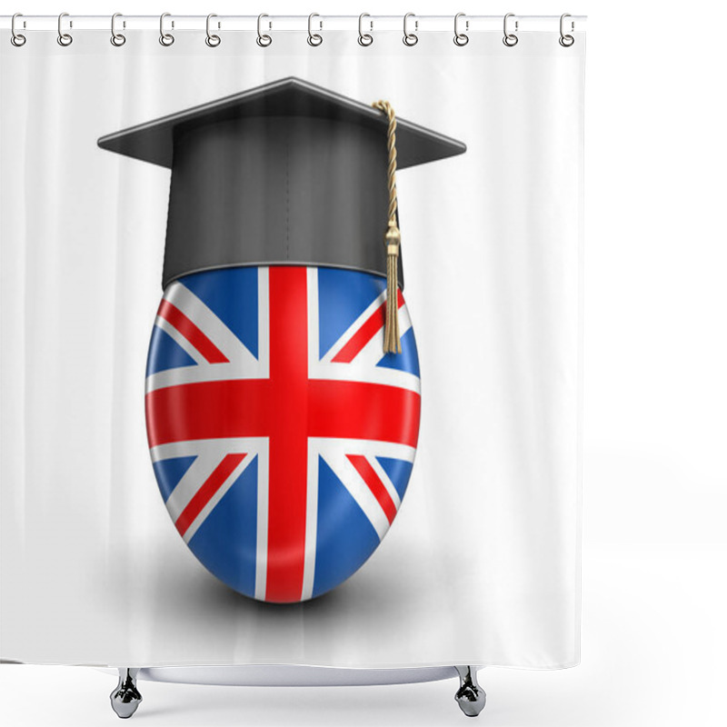 Personality  Graduation Cap And UK Flag. Image With Clipping Path Shower Curtains