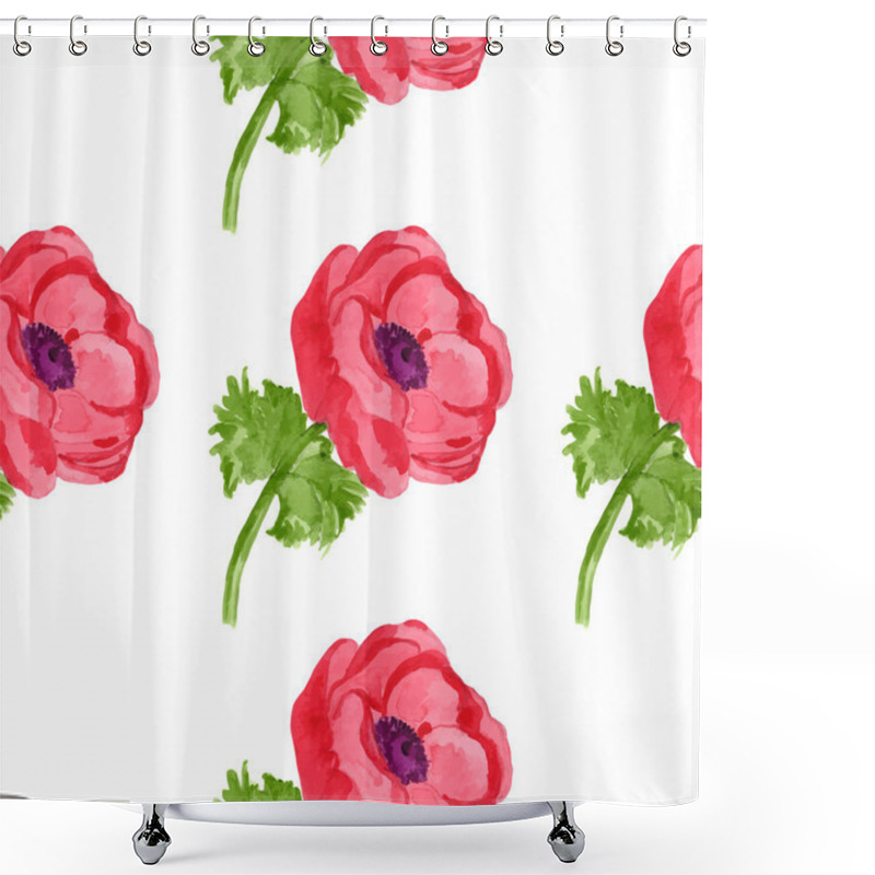 Personality  Anemone Seamless Pattern Shower Curtains