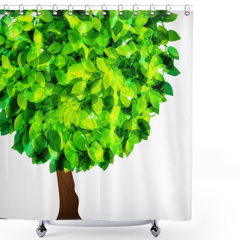 Personality  Vector Fresh Spring Foliage Background. Abstract Background Of F Shower Curtains