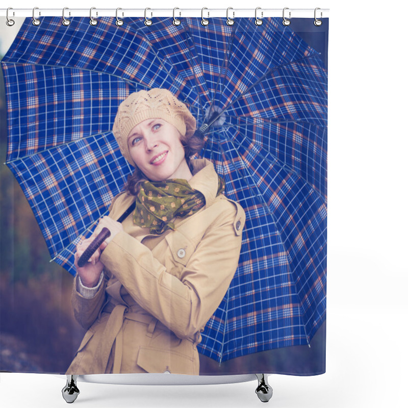 Personality  Beautiful Girl With An Umbrella. Shower Curtains