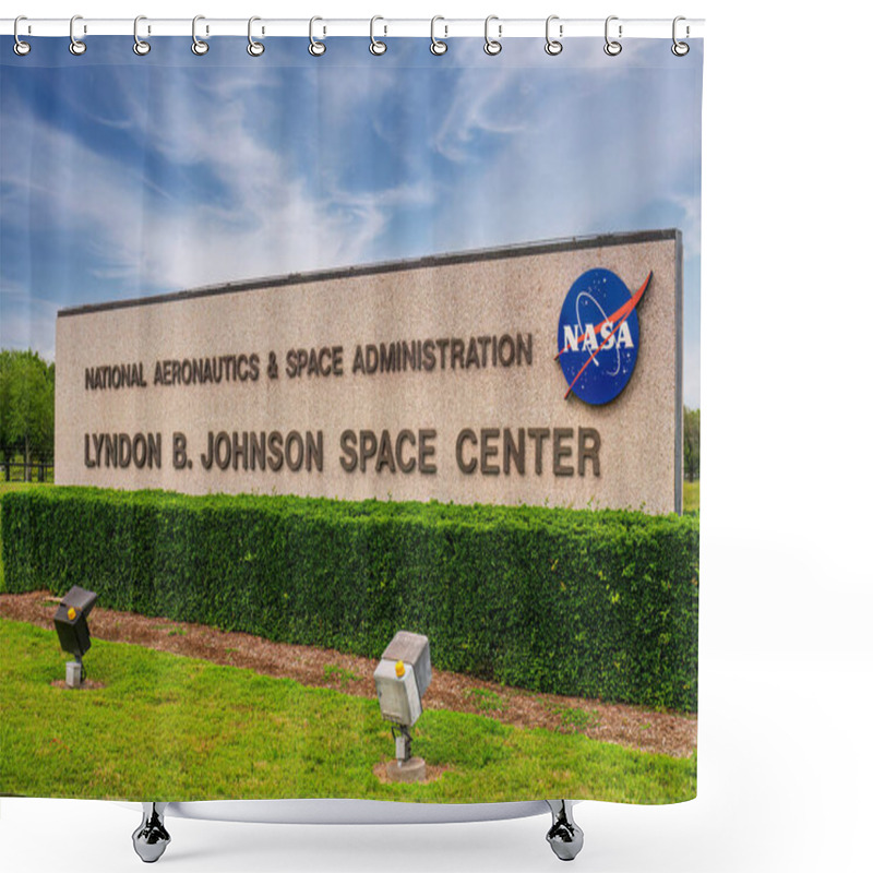 Personality  Johnson Space Center Sign In Houston, Texas Shower Curtains