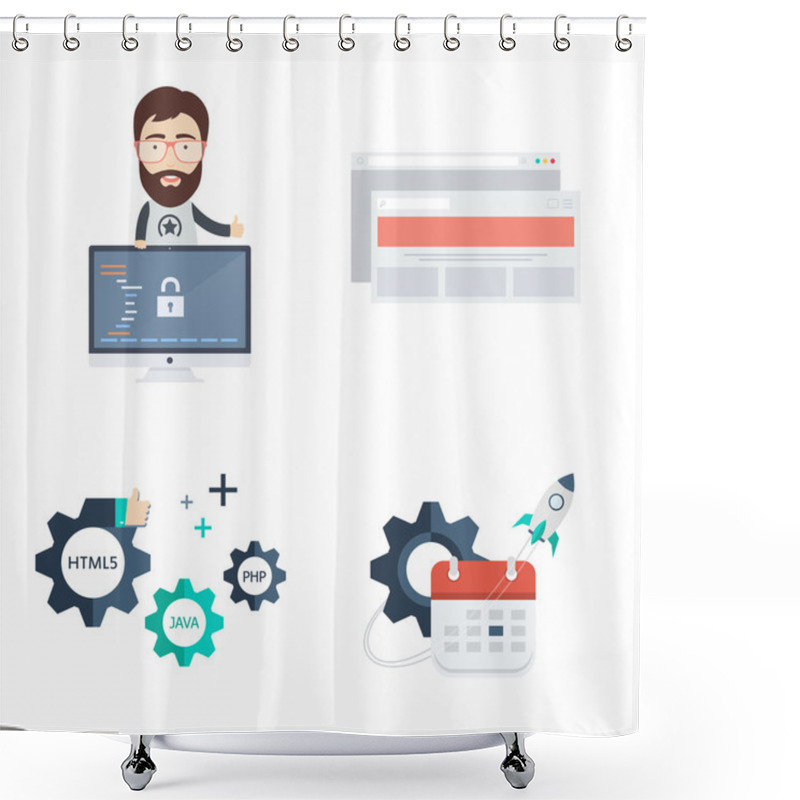 Personality  Web Developers Work Shower Curtains