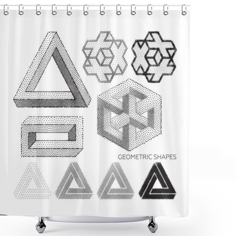 Personality  Set Of Geometric Shapes Shower Curtains