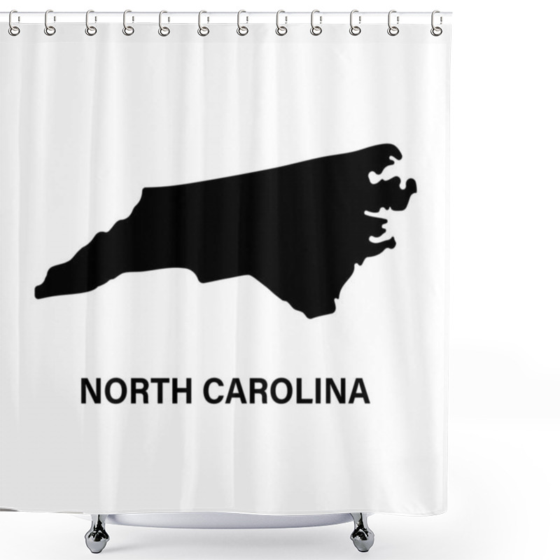 Personality  North Carolina State Map Silhouette Icon Shower Curtains