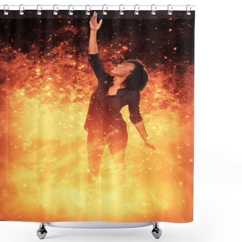 Personality  Woman On Fire Shower Curtains