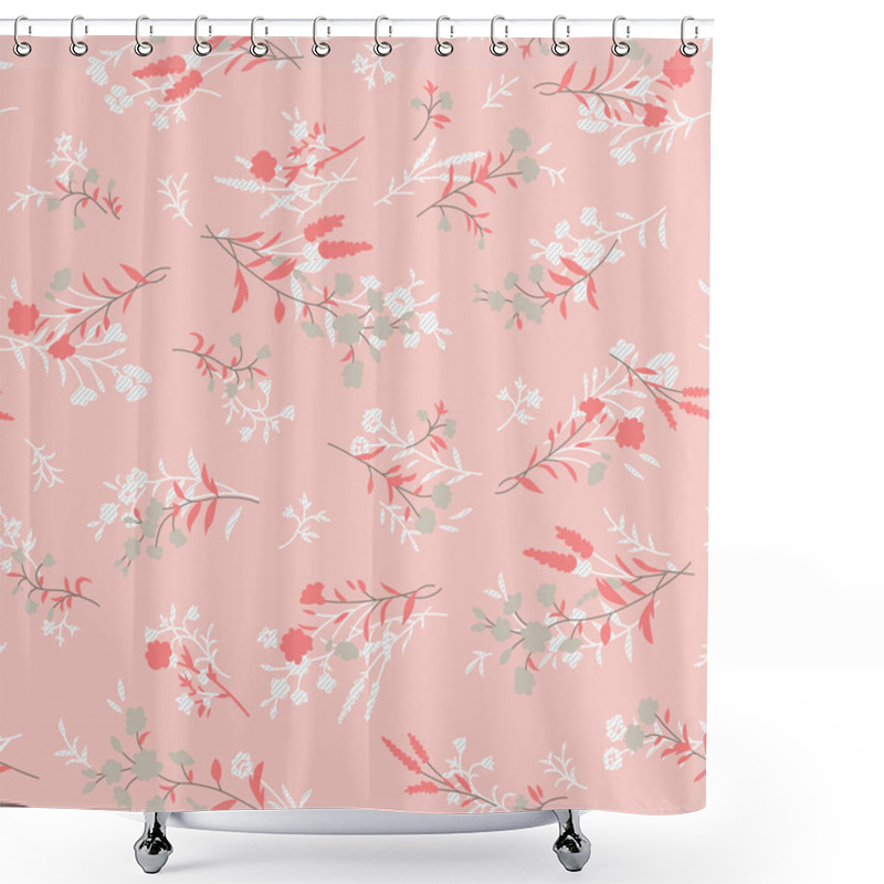 Personality  Seamless Pattern With Flowers And Leaves. Shower Curtains