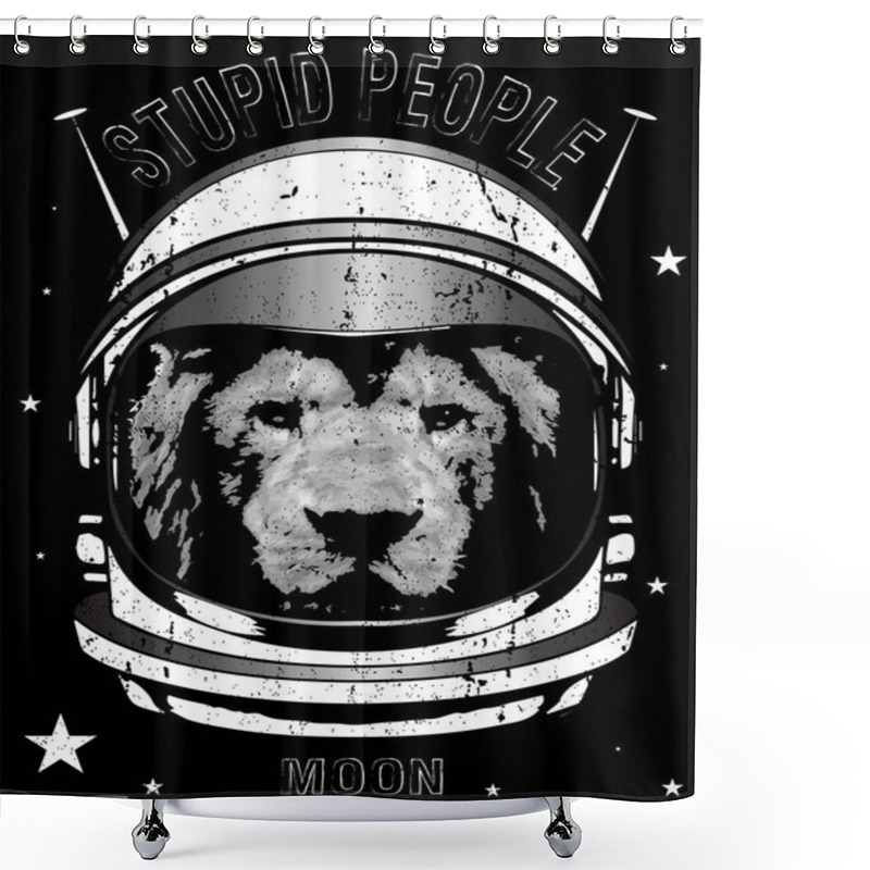 Personality  Animal Astronaut Suit. Hand Drawn Vector Illustration Shower Curtains