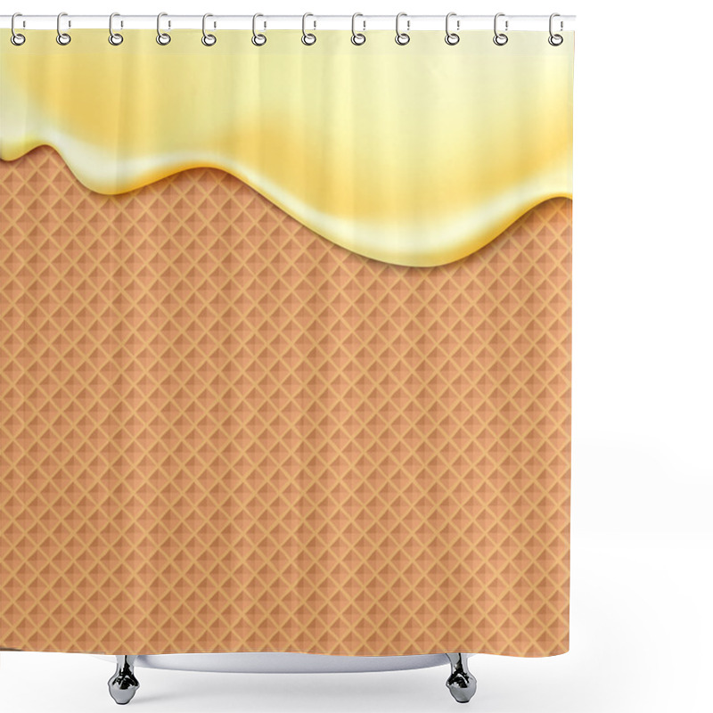 Personality  Flowing Yellow Glaze On Wafer Shower Curtains