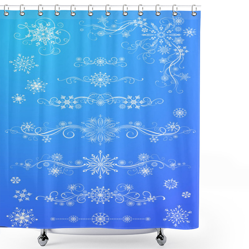 Personality  Snowflake Page Dividers And Decorations. Shower Curtains