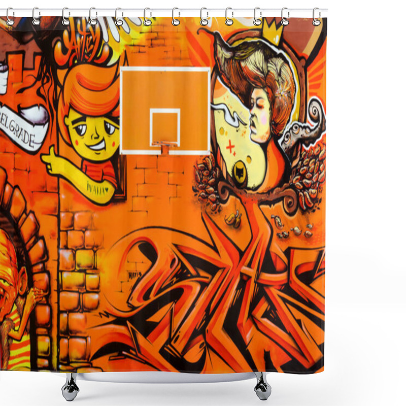 Personality  Basketball Court Shower Curtains