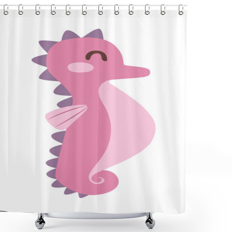 Personality  Sea Horse Vector Illustration. Shower Curtains