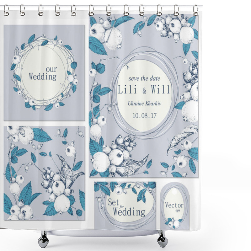 Personality  Set Of Templates For Celebration, Wedding. Shower Curtains