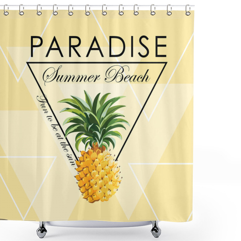 Personality  Geometric Pineapple Background - Seamless Pattern In Vector Shower Curtains