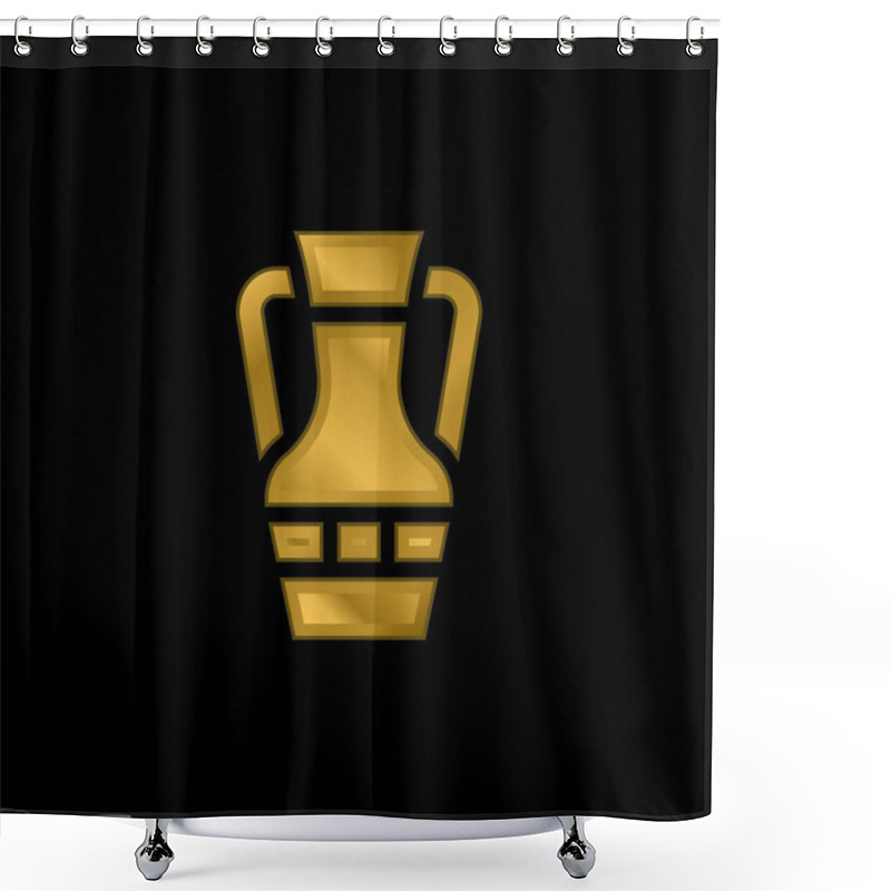 Personality  Amphora Gold Plated Metalic Icon Or Logo Vector Shower Curtains