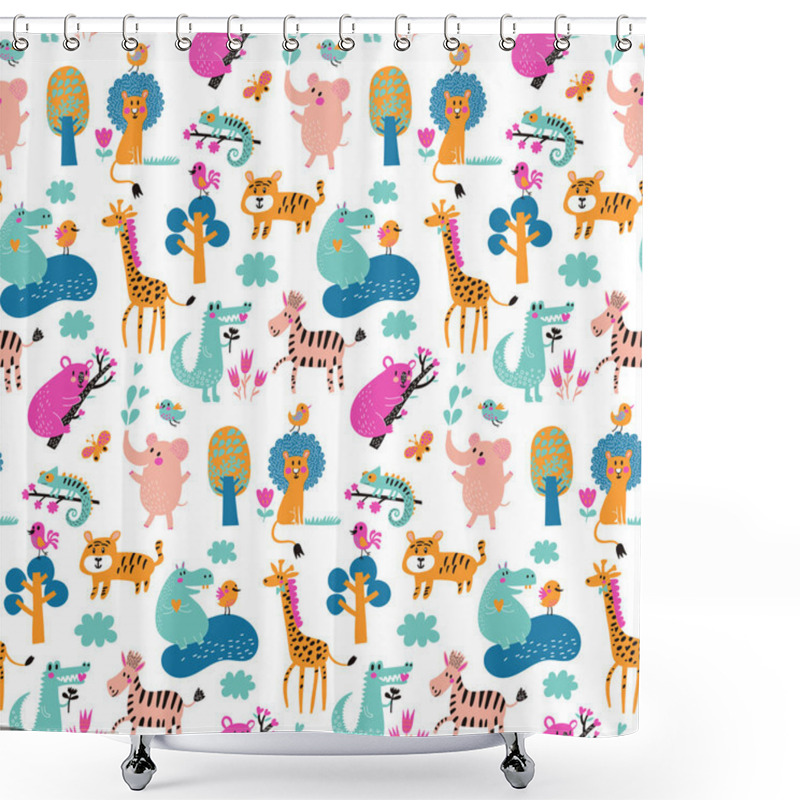 Personality  Cartoon Pattern With  Animals Shower Curtains