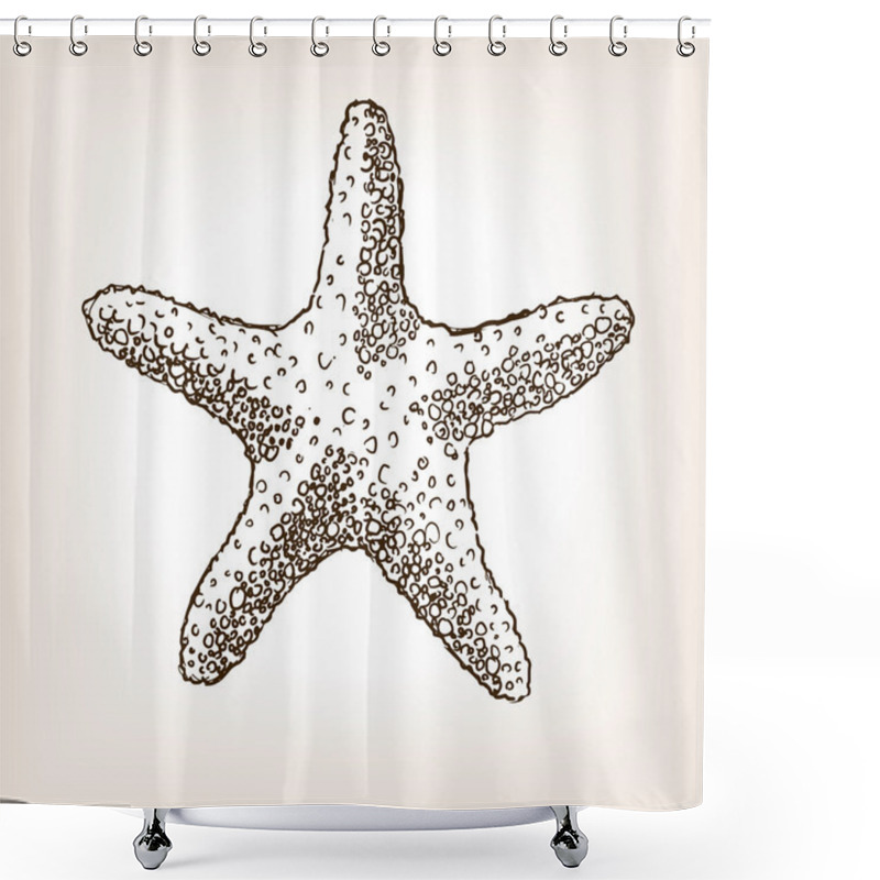 Personality  Starfish Hand Drawn Seamless Pattern Vector Shower Curtains