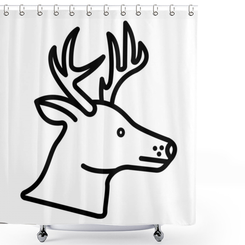 Personality  Deer Vector Icon, Lineal Style Icon, From Animal Head Icons Collection, Isolated On White Background Shower Curtains