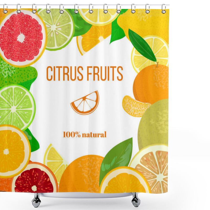 Personality  Fresh Citrus Fruits Ornament For Postcard, Greetings, Wish Card Shower Curtains