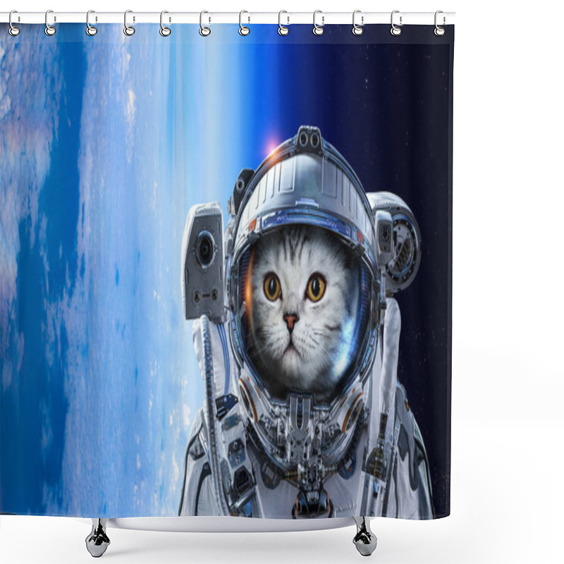 Personality  First Trip To Space. Mixed Media Shower Curtains