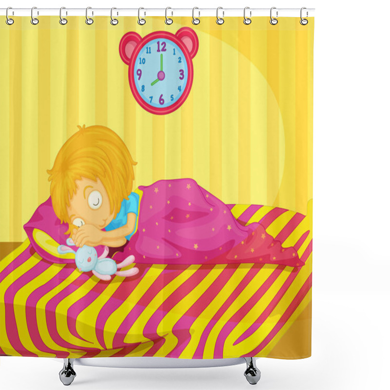 Personality  Girl Sleeping Shower Curtains