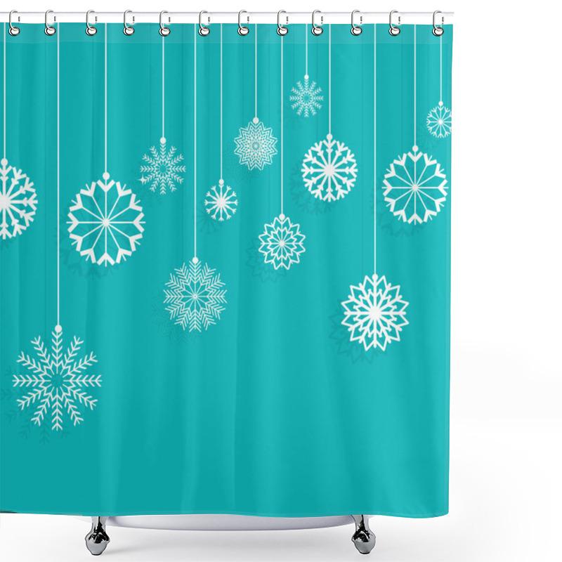 Personality  Christmas Snowflakes Background Shower Curtains