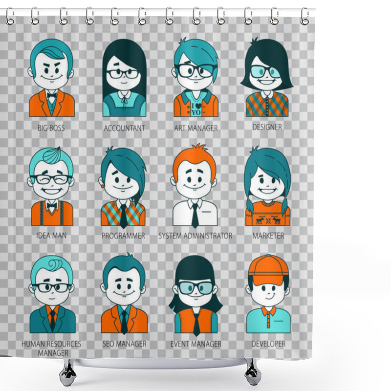 Personality  People Icons. People Avatars For Social Networks Shower Curtains