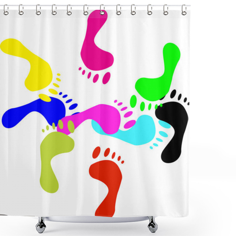 Personality  Colour Prints Of Feet.Vector Illustratio Shower Curtains