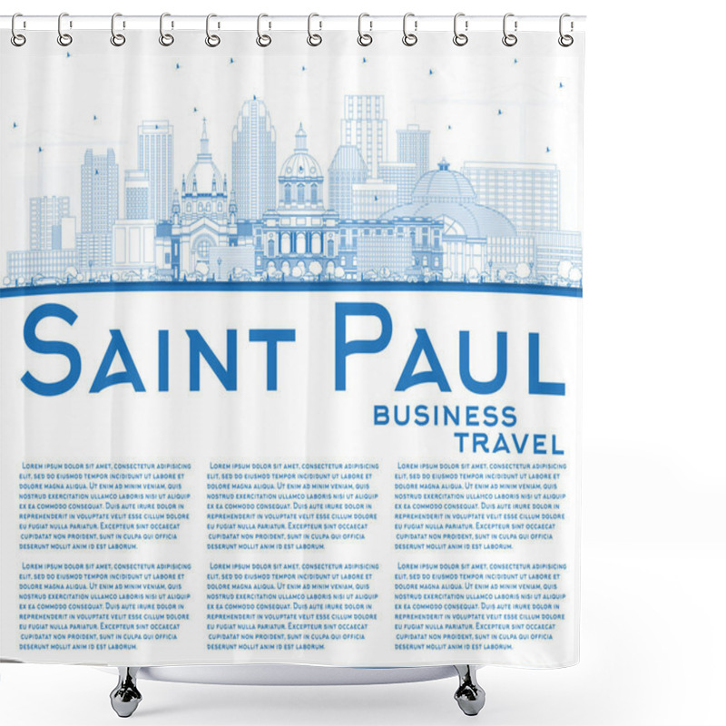 Personality  Outline Saint Paul Minnesota City Skyline With Blue Buildings And Copy Space. Vector Illustration. Business Travel And Tourism Concept With Modern Architecture. Saint Paul USA Cityscape With Landmarks. Shower Curtains