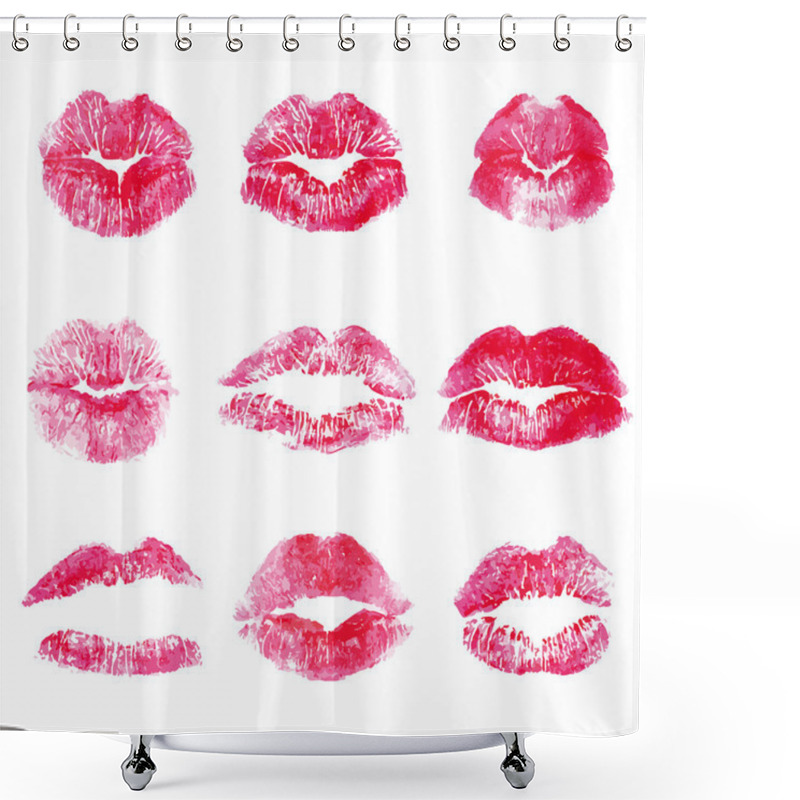 Personality  Red Lips Kisses Prints Elements Shower Curtains