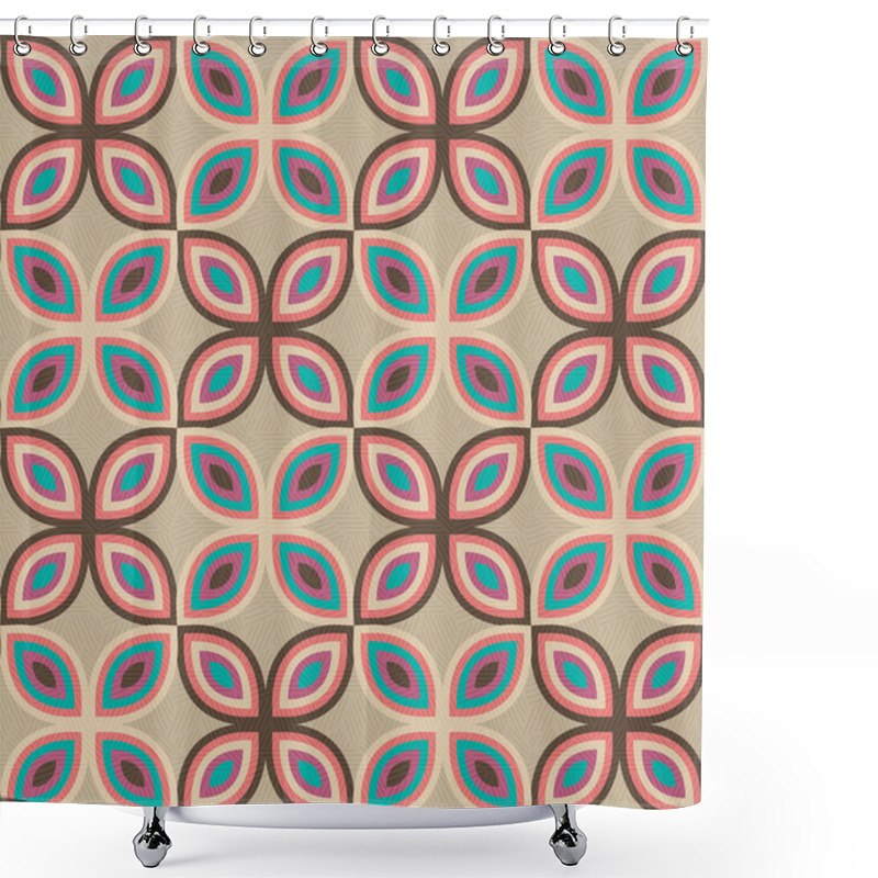 Personality  Pop Art Pattern, Abstract Seamless Texture Kaleidoscope Vector Pattern Shower Curtains