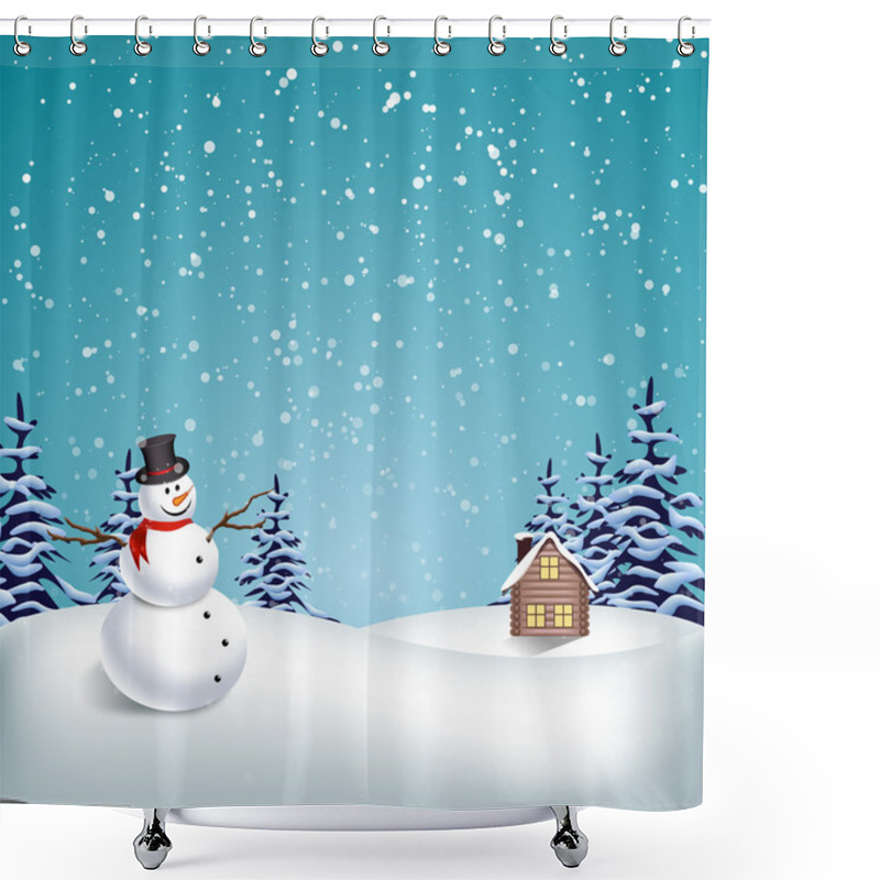 Personality  Winter Christmas Background Shower Curtains