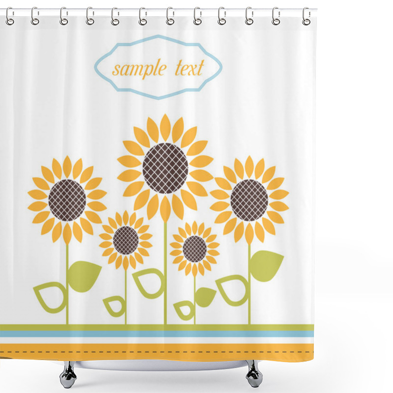 Personality  Vector Background With Stylized Flower, Leaves.  Shower Curtains