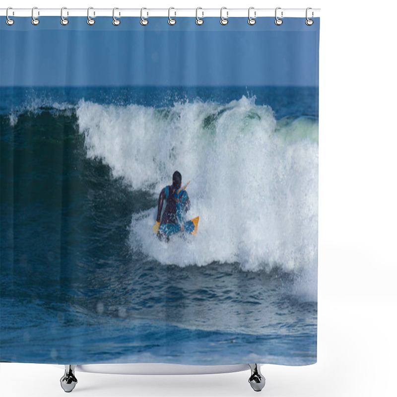 Personality  Surfing In Deal New Jersey Shower Curtains