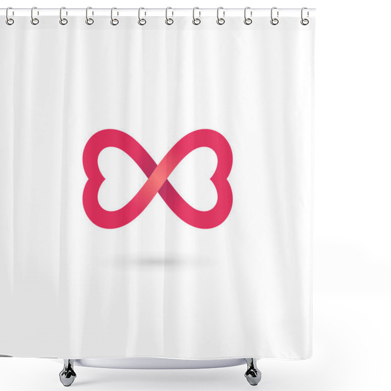 Personality  Heart Infinity Loop Butterfly Logo Icon Design Template Elements Shower Curtains