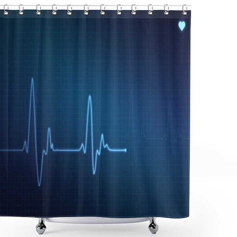 Personality  Heartbeat Monitor Shower Curtains