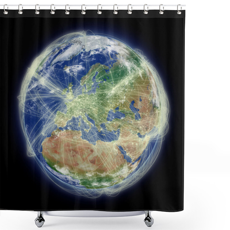 Personality  Network Over Europe Shower Curtains