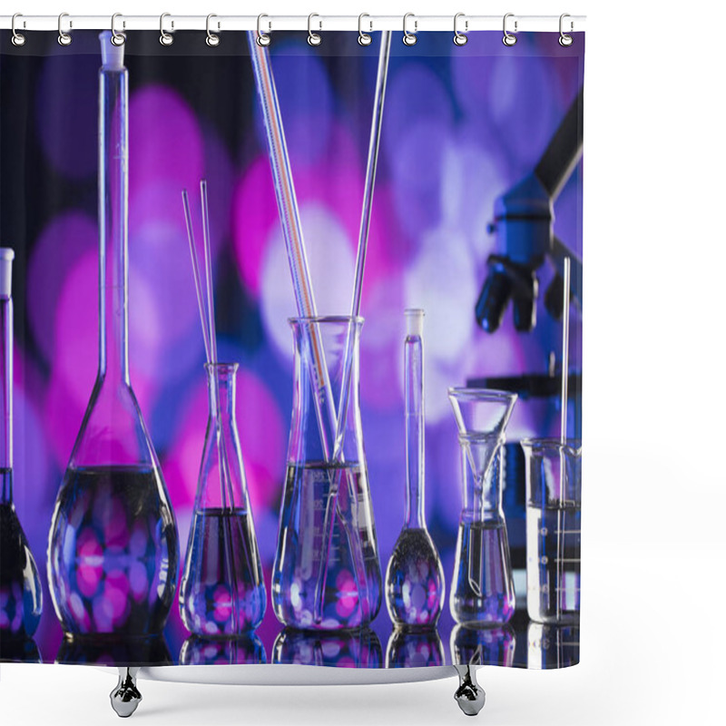 Personality  Laboratory Concept. Science Theme. Shower Curtains