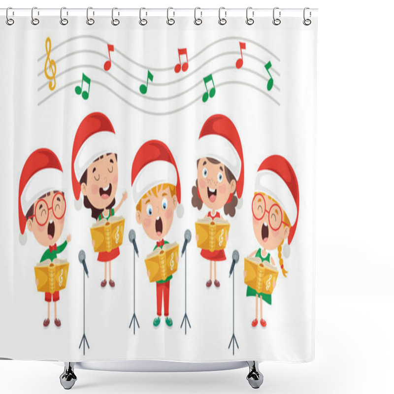 Personality  Funny Little Kids Performing Music Shower Curtains