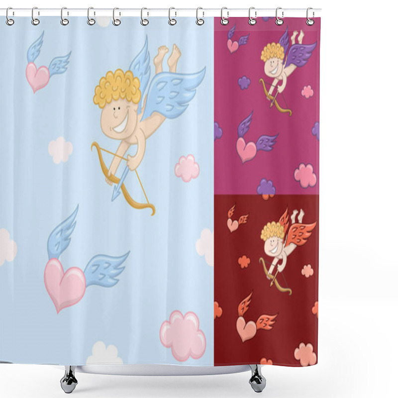 Personality  Valentine's Day Seamless Pattern Shower Curtains