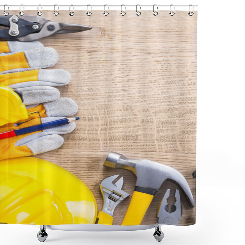 Personality  Construction Tools Set On Board Shower Curtains