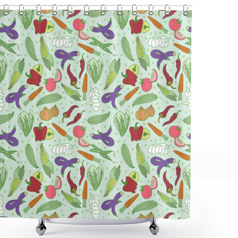 Personality  Seamless Vegetable Pattern Shower Curtains