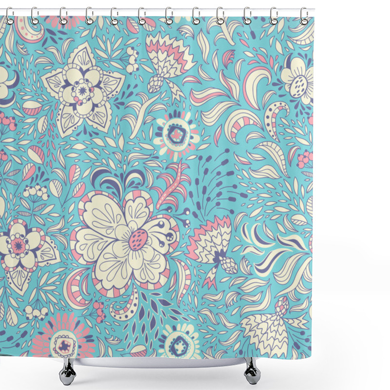 Personality  Abstract Flowers And Berries Shower Curtains