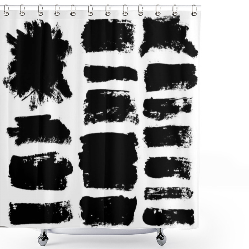 Personality  Brush Strokes. Vector Paintbrushes Set. Grunge Design Elements Shower Curtains