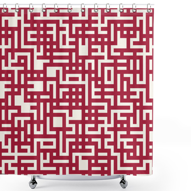 Personality  Geometric Lines Maze Seamless Abstract Pattern Shower Curtains