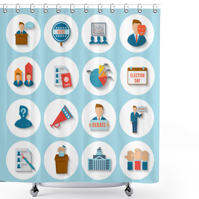 Personality  Election Icon Flat Shower Curtains