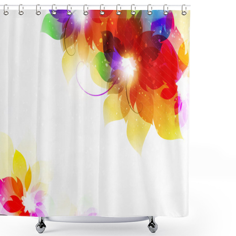 Personality  Transparent Flowers Abstract Shower Curtains