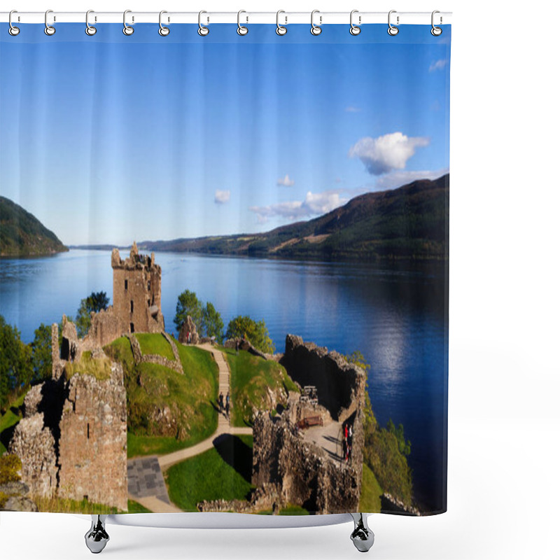 Personality  The Ruins Of Urquhart Castle On The Shore Of Loch Ness On A Beautiful Summer Day In Drumnadrochit, Inverness, Scotland.  Shower Curtains