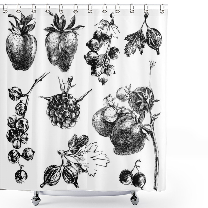 Personality  Hand Dawn Berries Shower Curtains